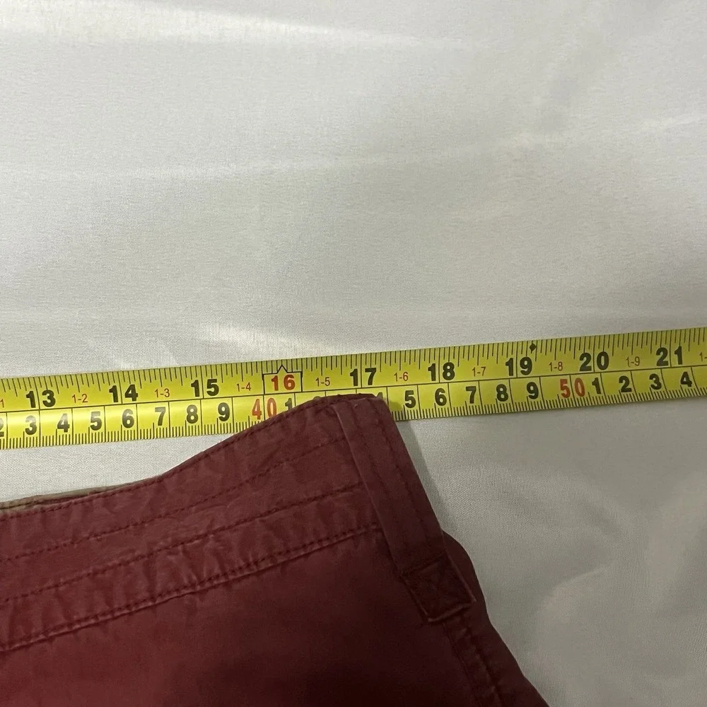 Y2K American Eagle Paratrooper Shorts Mens 34 Maroon Baggy Cargo Utility